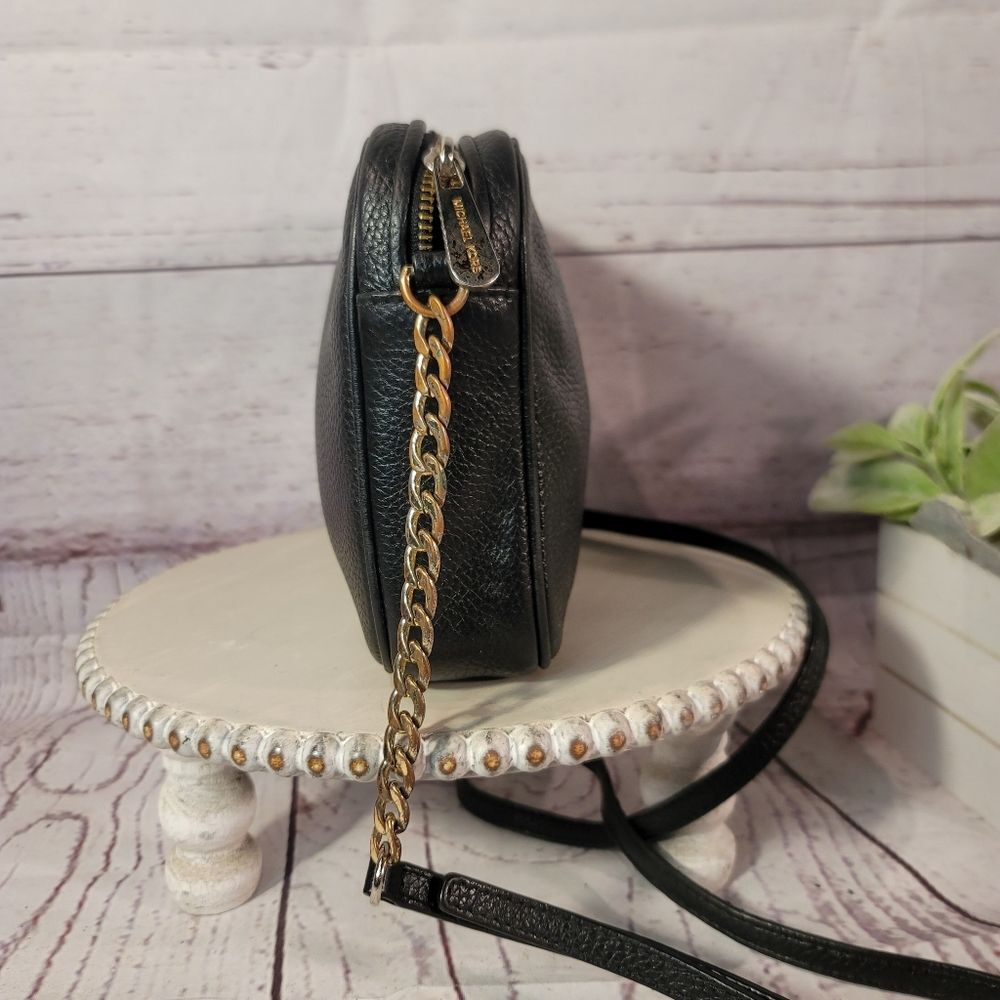 Michael Kors Fulton Large East West Crossbody Bag - Black Pebbled Leather - Picture 4 of 14
